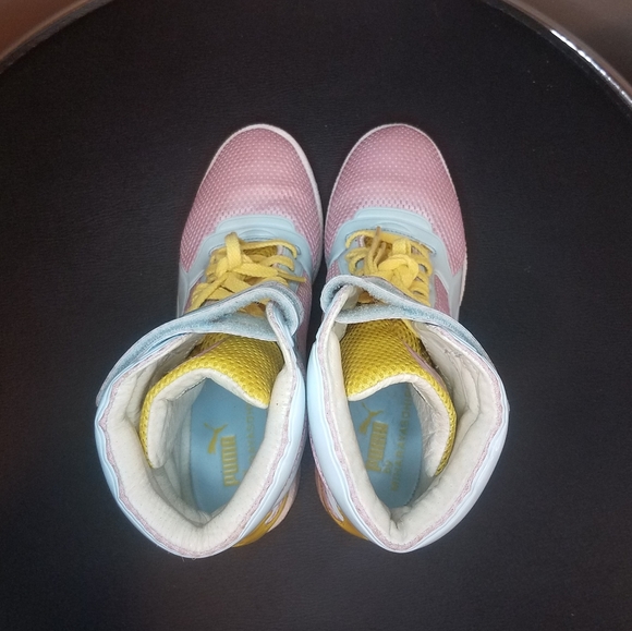 Puma Mihara Yasuhiro Wedge Sneaker sz 9.5 Womens Used Pink/Blue - Picture 3 of 9